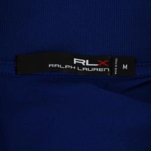 RALPH LAUREN RLX Ko Olina ポロシャツ カットソー 半袖 ハーフジップ ロゴ 刺繍 M 青 ブルー 緑 グリーン