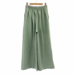 ENFOLD 22AW CENTER-PRESS WIDE ELASTIC TROUSERS ワイドパンツ イージーパンツ 34 XS 緑