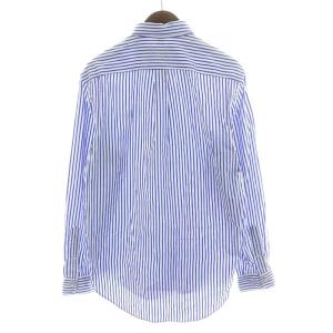 RALPH LAUREN シャツ 長袖 ストライプ コットン M 青 ブルー 白 ホワイト