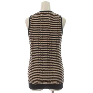 Martin Margiela 1 ニット カットソー ノースリーブ ボーダー Uネック S ベージュ 紺 ネイビー