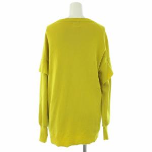 Spick&Span 20AW ウォッシャブルフレアスリーブプルオーバー ニット セーター 長袖 F 黄色 イエロー