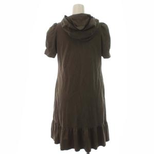 M'S GRACY ジップパーカーワンピース フレア ギャザー ミニ 半袖 ストレッチ TD-211335 フード 38 M カーキ