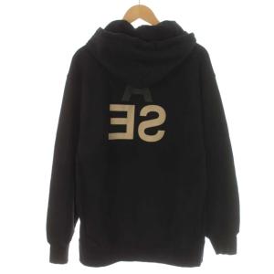 WIND AND SEA パーカー プルオーバー ロゴ プリント WDS-CS-233 裏起毛 L 黒 ブラック