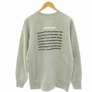 WIND AND SEA クルーネックスウェット トレーナー 裏起毛 長袖 ロゴプリント L グレー WDS-CS-236