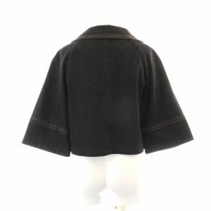 M'S GRACY Gジャン ジージャン デニムジャケット 七分袖 ワイドスリーブ 40 M 黒 ブラック