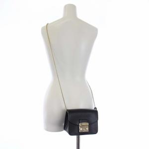 FURLA メトロポリス チェーンショルダーバッグ ポシェット レザー 黒 ブラック