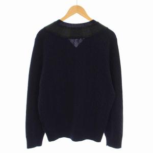 Brooks Brothers ニット セーター ケーブル編み Vネック 長袖 L 紺 ネイビー