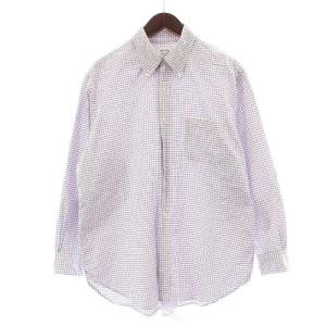 REGENT FIT ワイシャツ ドレスシャツ 長袖 ボタンダウン チェック コットン 16.5 L ピンク 青 ブルー