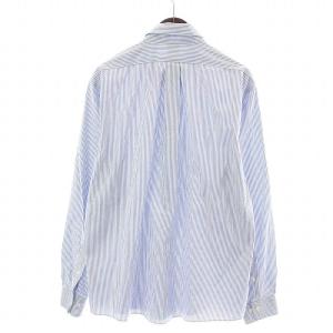 Brooks Brothers REGENT FIT ワイシャツ ドレスシャツ ボタンダウン 長袖 ストライプ 刺繍 L 青 ブルー 白 ホワイト