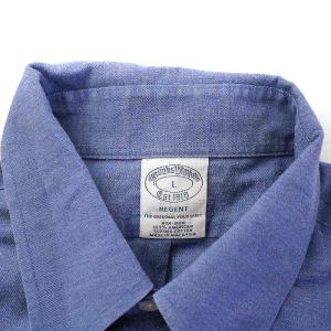 Brooks Brothers REGENT ワイシャツ ドレスシャツ ボタンダウン 長袖 刺繍 L 青 ブルー