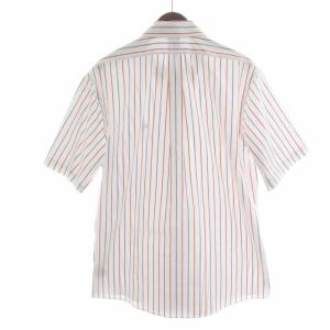 Brooks Brothers リージェントフィット REGENT FIT ボタンダウンシャツ カジュアルシャツ ストライプ 半袖 L 白 ホワイト 青 ブルー