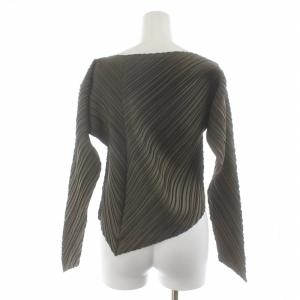 ISSEY MIYAKE 80'S 筆タグ ヴィンテージ カットソー 変形 プリーツ カーキ