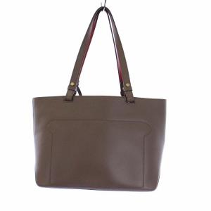 Longchamp トートバッグ ハンドバッグ レザー グレージュ