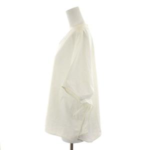 ENFOLD 17AW ランダム ヘム トップス ブラウス シャツ 半袖 プルオーバー 38 M 白 ホワイト 300AA230-0550