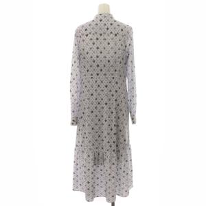 Diagram GRACE CONTINENTAL 22AW ワンピース シャツワンピ ロング フレア ドット レース バンドカラー ハイネック シフォン ペチコート付き 長袖