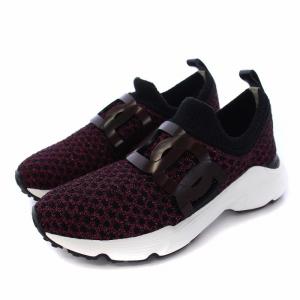 TOD'S ケイト ハイテクファブリック スニーカー ニット ラメ 36.5 ブラック パープル