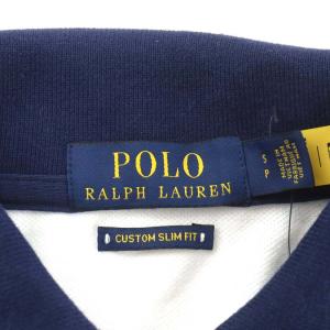 POLO RALPH LAUREN ビッグポニー ポロシャツ 半袖 ロゴ 3 バイカラー S 白 ホワイト 青 ブルー