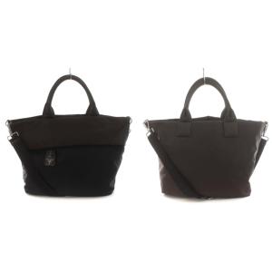 リバーシブル トートバッグ ショルダー 4way ナイロン 三角ロゴプレート バイカラー 黒 カーキ