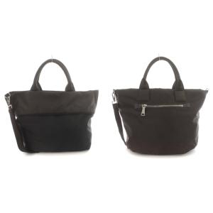 PRADA リバーシブル トートバッグ ショルダー 4way ナイロン 三角ロゴプレート バイカラー 黒 カーキ