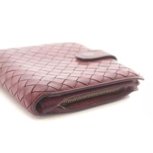BOTTEGA VENETA 財布 二つ折り イントレチャート レザー コンパクトウォレット サイフ ボルドー