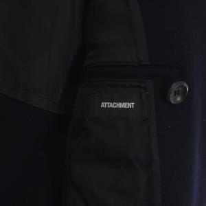 ATTACHMENT ピーコート Pコート アウター ショート丈 カシミヤ混 1 S 紺 ネイビー AC62-219