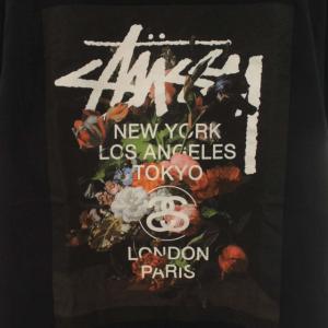 STUSSY ワールドツアー Tシャツ カットソー プリント クルーネック 半袖 S 黒 ブラック