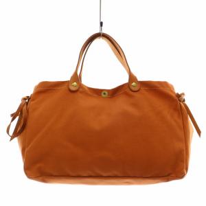 IL BISONTE トートバッグ ハンドバッグ キャンバス レザー オレンジ