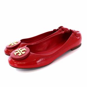 バレエシューズ パンプス フラット エナメル ゴールド金具 7M 24cm 赤 レッド