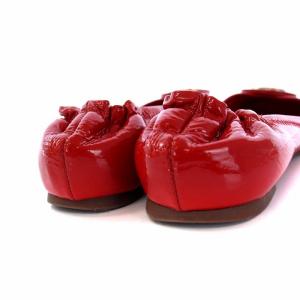 TORY BURCH バレエシューズ パンプス フラット エナメル ゴールド金具 7M 24cm 赤 レッド