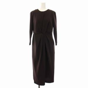 UBCS P ツイスト 7SL ワンピース ロング 長袖 38 M 茶 ブラウン
