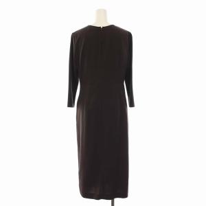 UNITED ARROWS UBCS P ツイスト 7SL ワンピース ロング 長袖 38 M 茶 ブラウン