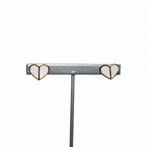 kate spade new york ヘリテージピアス 両耳 ハート スモール スタッド 白 ホワイト ゴールド WBRUH264