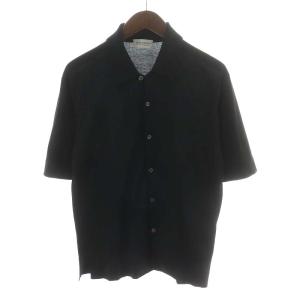 カーディガン 半袖 コットン S 黒 ブラック