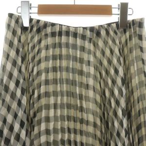 DRESSTERIOR プリーツスカート ロング チェック シアー イージー 38 M 黒 ブラック ベージュ