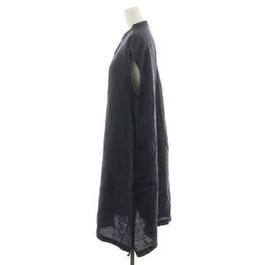 MARGARET HOWELL ワンピース ひざ丈 ノースリーブ リネン 麻 F 紺 ネイビー 589-7157002