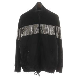 ナイロンジャケット スウェット切替 コットン S 黒 ブラック