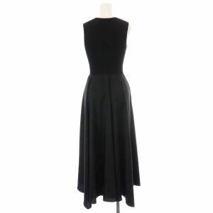 Theory 21AW SPRING PLEAT RIB DRAPE DR フレアワンピース ロング カシュクール ニット 切替 リブ ノースリーブ