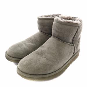 クラシックミニ ムートンブーツ ショートブーツ スエード ボア 23.0cm グレー