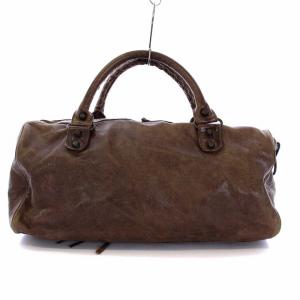 BALENCIAGA 128523 ザ ツィギー ハンドバッグ ボストンバッグ レザー ブラウン 