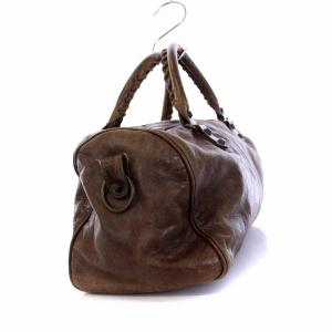 BALENCIAGA 128523 ザ ツィギー ハンドバッグ ボストンバッグ レザー ブラウン 