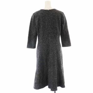 ANAYI 18AW フレアスカート ロング ウール ラメ 七分袖 38 M 黒 ブラック