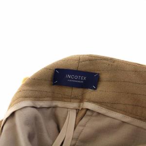 INCOTEX ワイドパンツ スラックス ピンストライプ ウール 36 S ベージュ