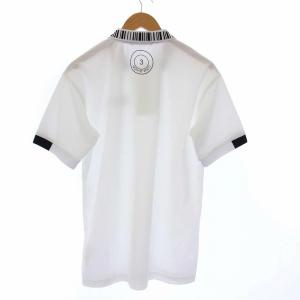 MARK&LONA ポロシャツ 半袖 ロゴ刺繍 ライン 48 L 白 ホワイト