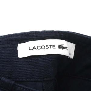 LACOSTE ベルト付き入ウェストパンツ ジッパーフライ コットン 36 M 紺 ネイビー HF2735