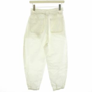 POLO RALPH LAUREN テーパードパンツ ハイウエスト タック コットン ベルトリボン付き 2 M 白 ホワイト