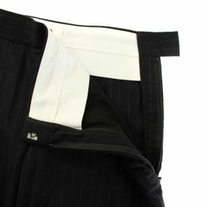 ENFOLD 20SS テーパードパンツ ワイドパンツ ジップフライ ストライプ ウール 36 S 紺 ネイビー 白 ホワイト