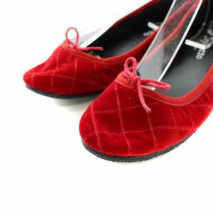 Repetto バレエシューズ フラットシューズ パンプス ラウンドトゥ ローヒール ベロア キルティング リボンモチーフ ビブラムソール
