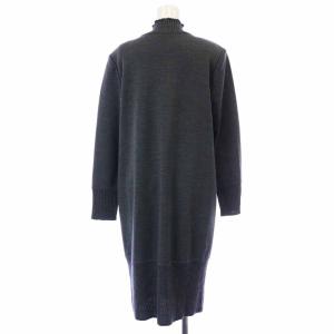 Leilian ワンピース ニット 長袖 ハイネック ロング ウール 11 L 長袖 グレー