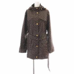 ナイロンジャケット ジップアップ フード ベルト ドット 11 L 茶 ブラウン 白 ホワイト