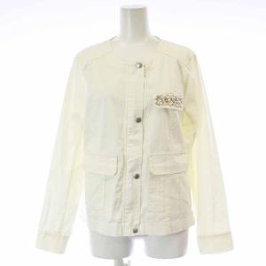 ノーカラージャケット ジップアップ ビジュー 大きいサイズ 13 XL 白 ホワイト